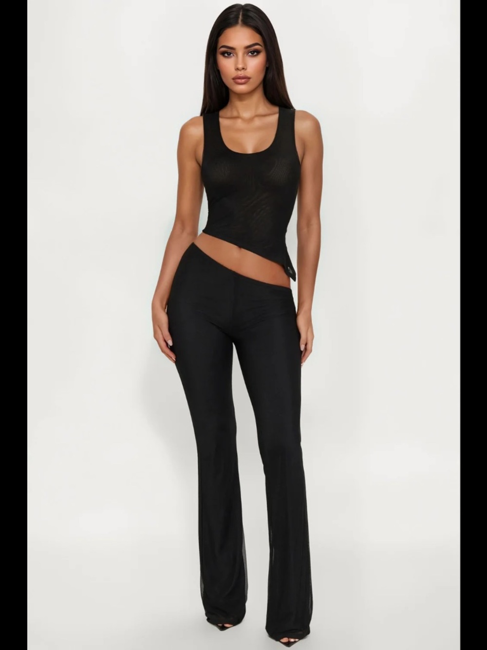 Black Mesh 2pc Pant Set US M NWT Fashion Nova